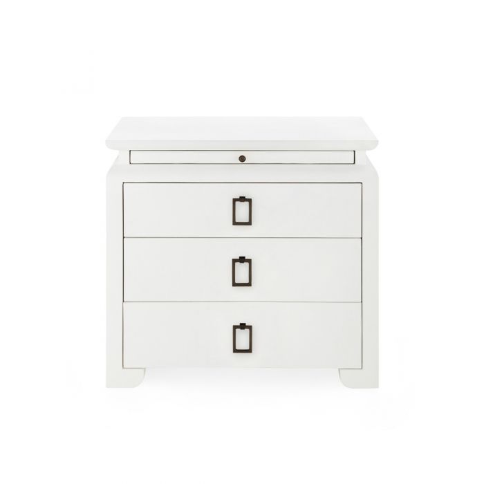 Villa & House Elina Luxury 3-Drawer Side Table with Pull-Out Tray