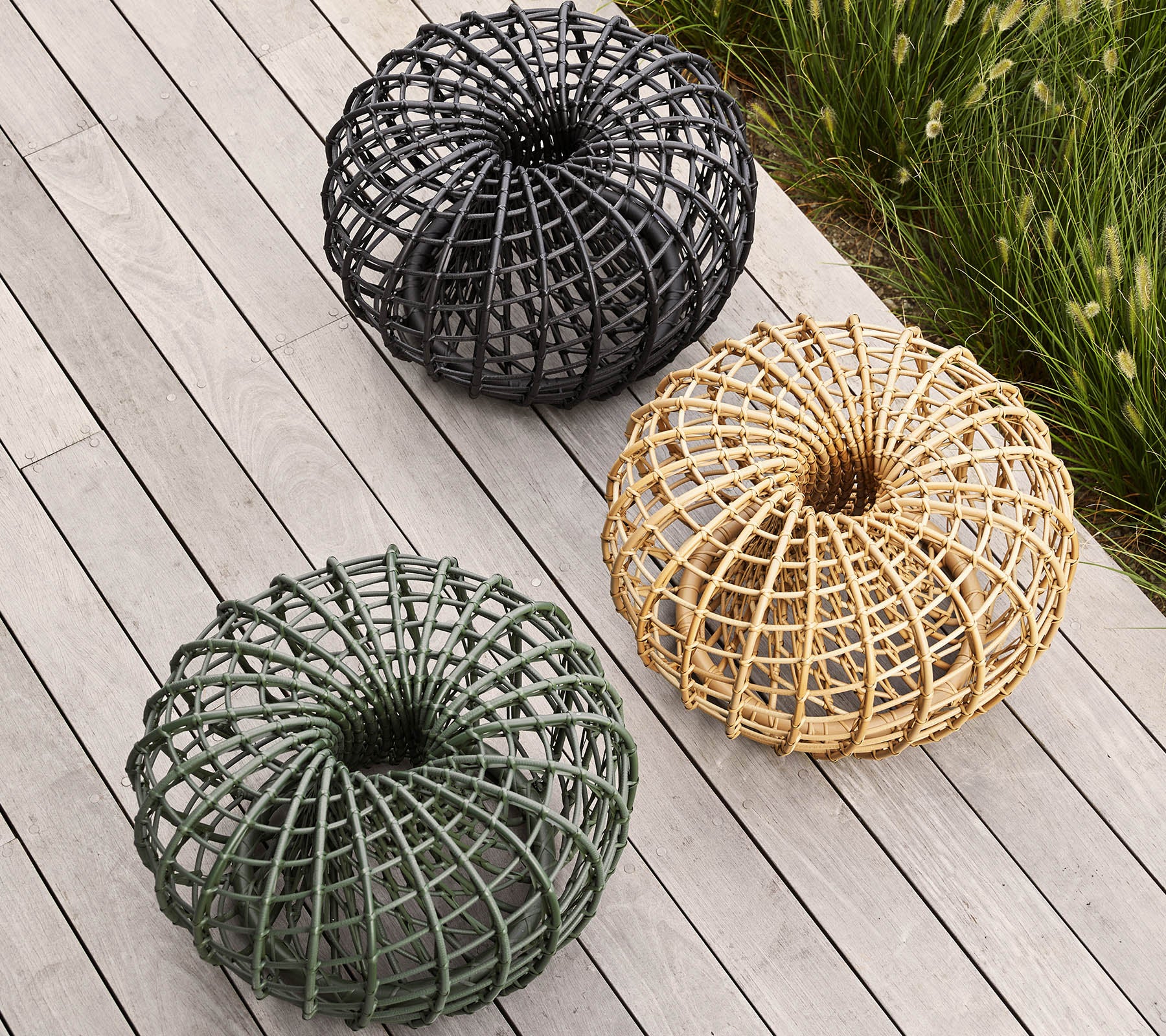 Cane-line Small Nest Outdoor Multipurpose Footstool for Patio and Garden
