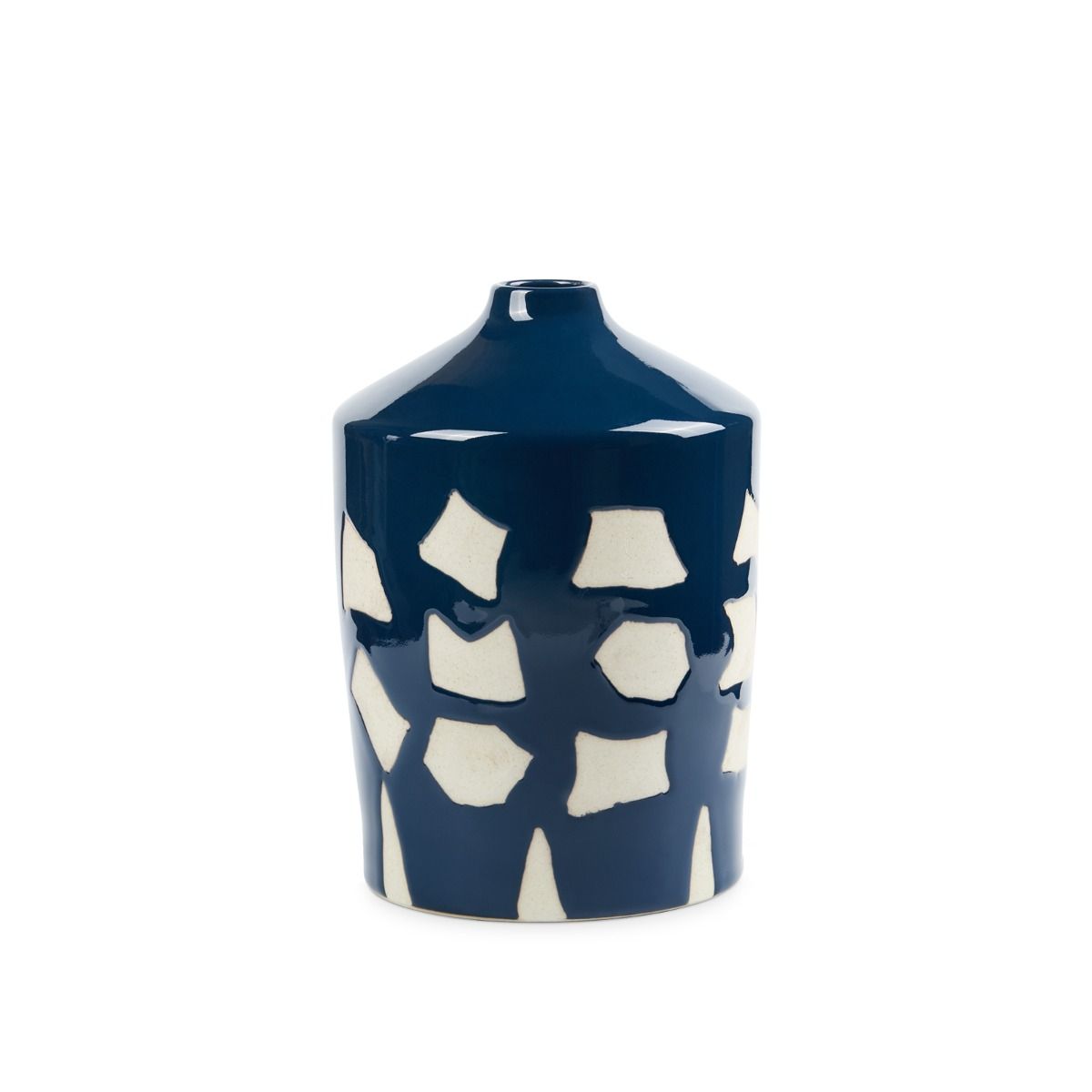 Villa & House Exquisite Taylor Vase with Abstract Blue - White Pattern