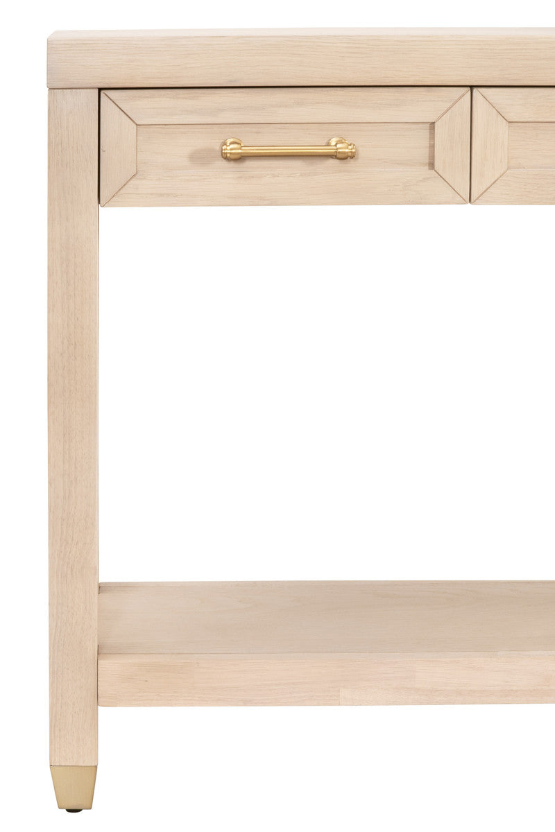 Essentials For Living's Elegant Stella Light Honey Oak Narrow Console Table