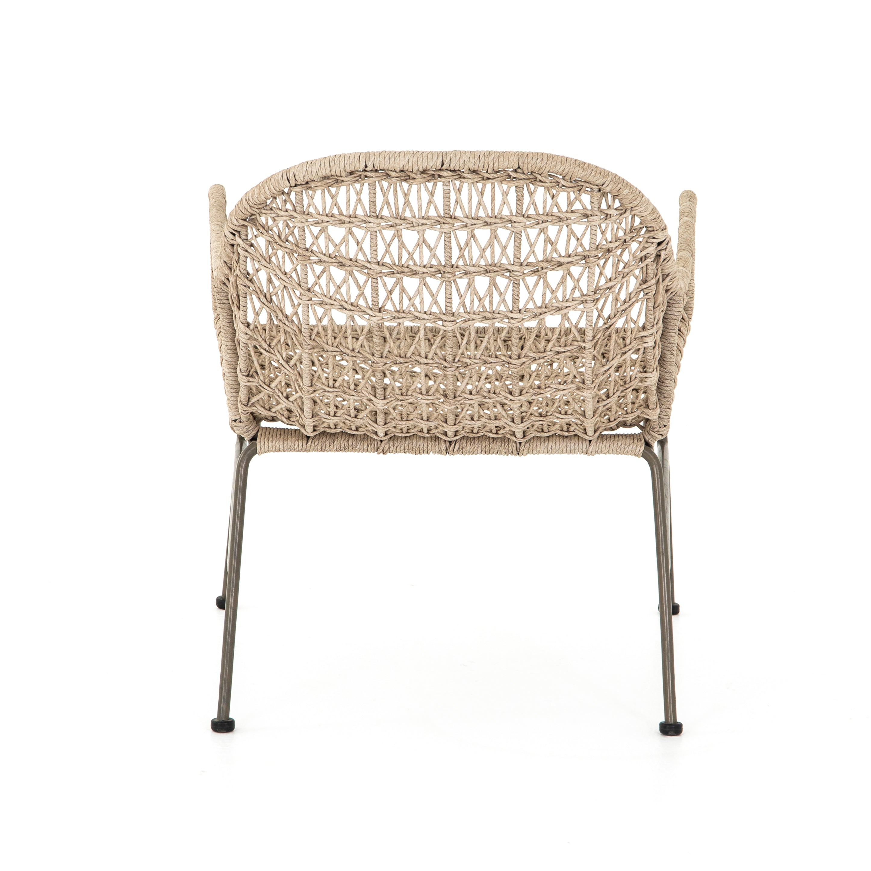 Four Hands Bandera Modern Outdoor Woven Club Chair with Black Iron Base