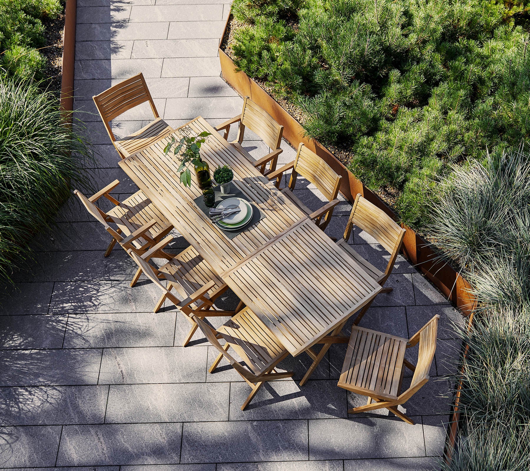 Cane-line High - Quality Teak Flip Folding Chair for Outdoor Use