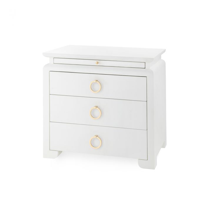 Villa & House Elina Luxury 3-Drawer Side Table with Pull-Out Tray