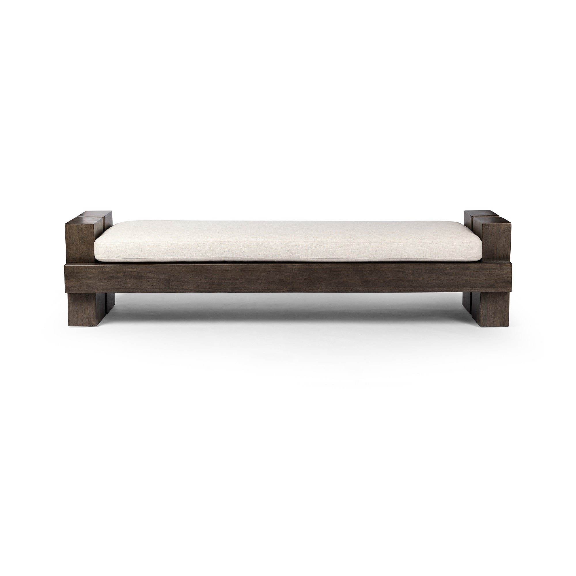 Four Hands Sturdy Solid Parawood Accent Bench with Soft Upholstered Seat