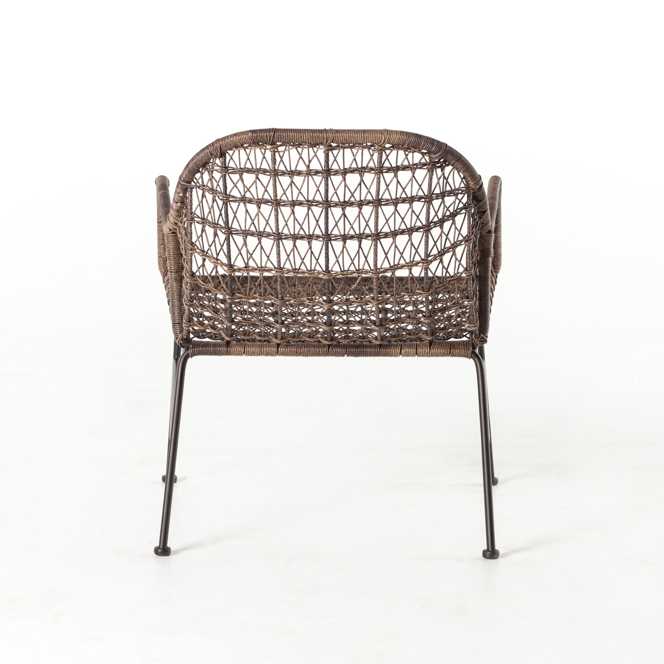 Four Hands Bandera Modern Outdoor Woven Club Chair with Black Iron Base