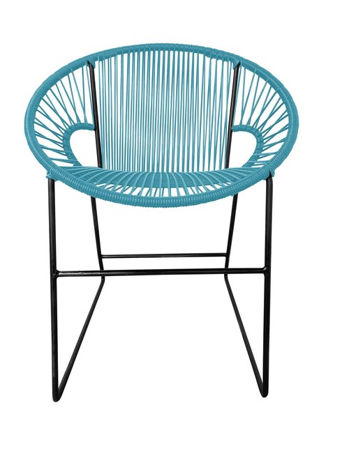 Stylish Black Frame Innit Puerto Dining and Side Chair for Indoor and Outdoor Use