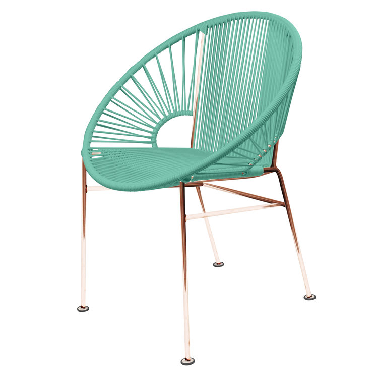 Stylish Innit Concha Dining and Café Chair with a Rustic Copper Frame