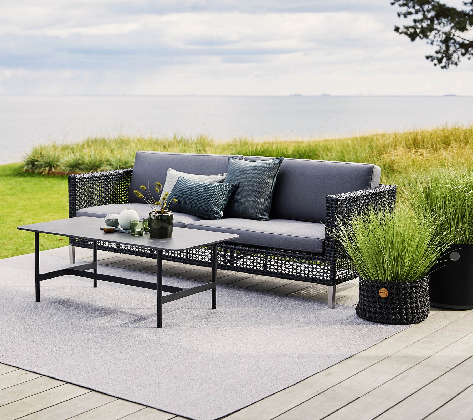 Cane-line Rectangle Twist Style Coffee Table for Indoor and Outdoor Use