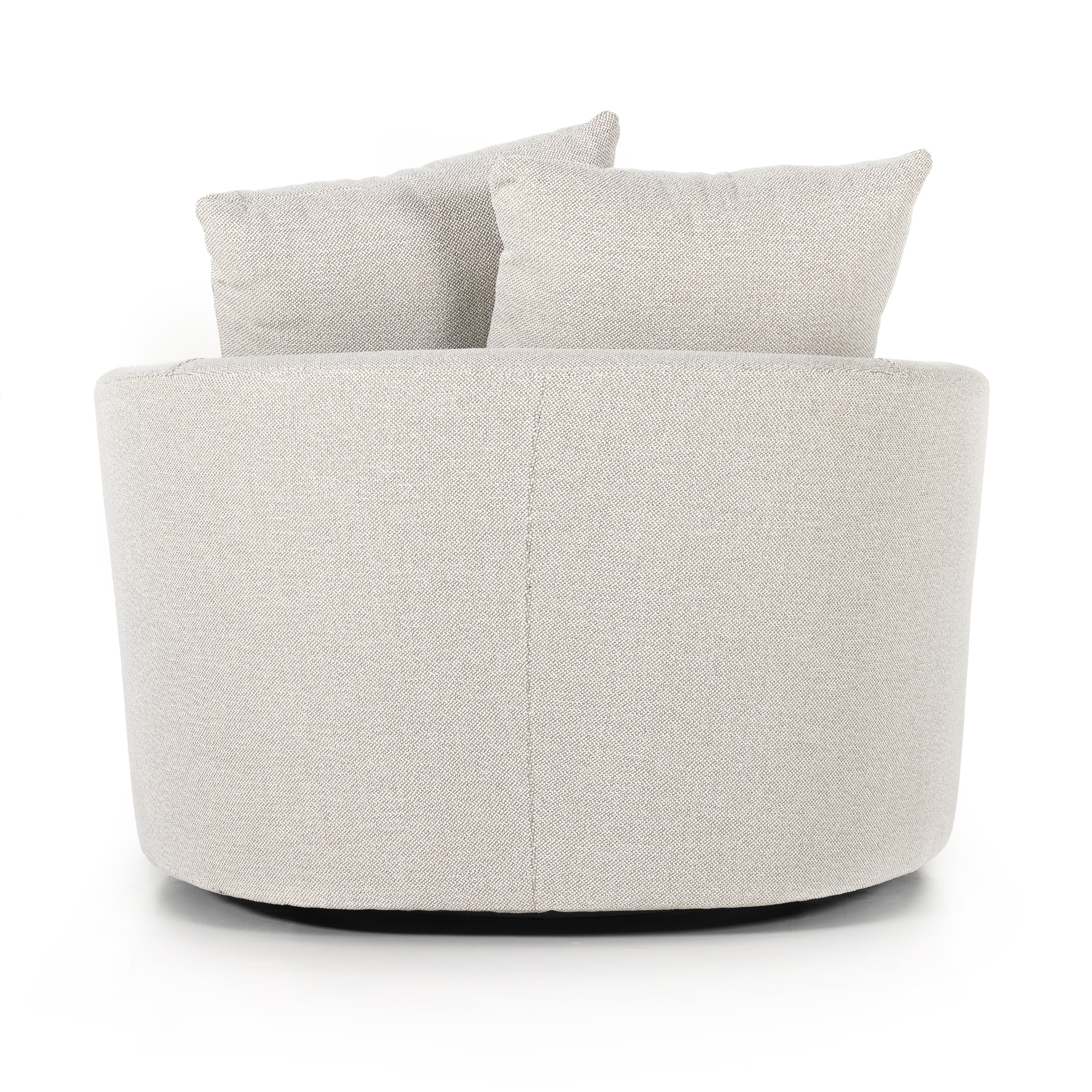 Four Hands Chloe 360-Degree Swiveling U-Shape Accent Chair with Throw Pillows
