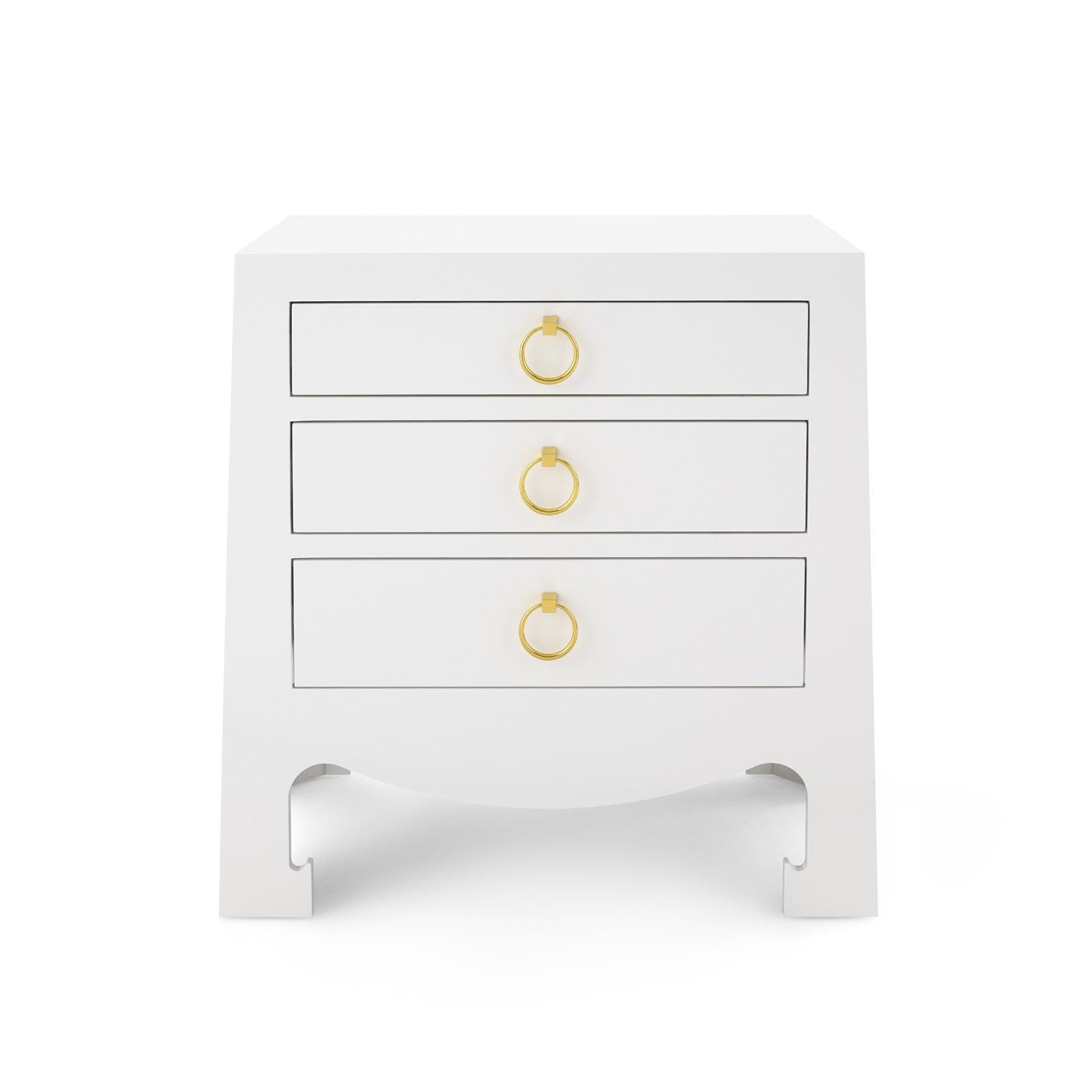 Villa & House Jacqui Three-Drawer Modern Side Table for Elegant Room Decor