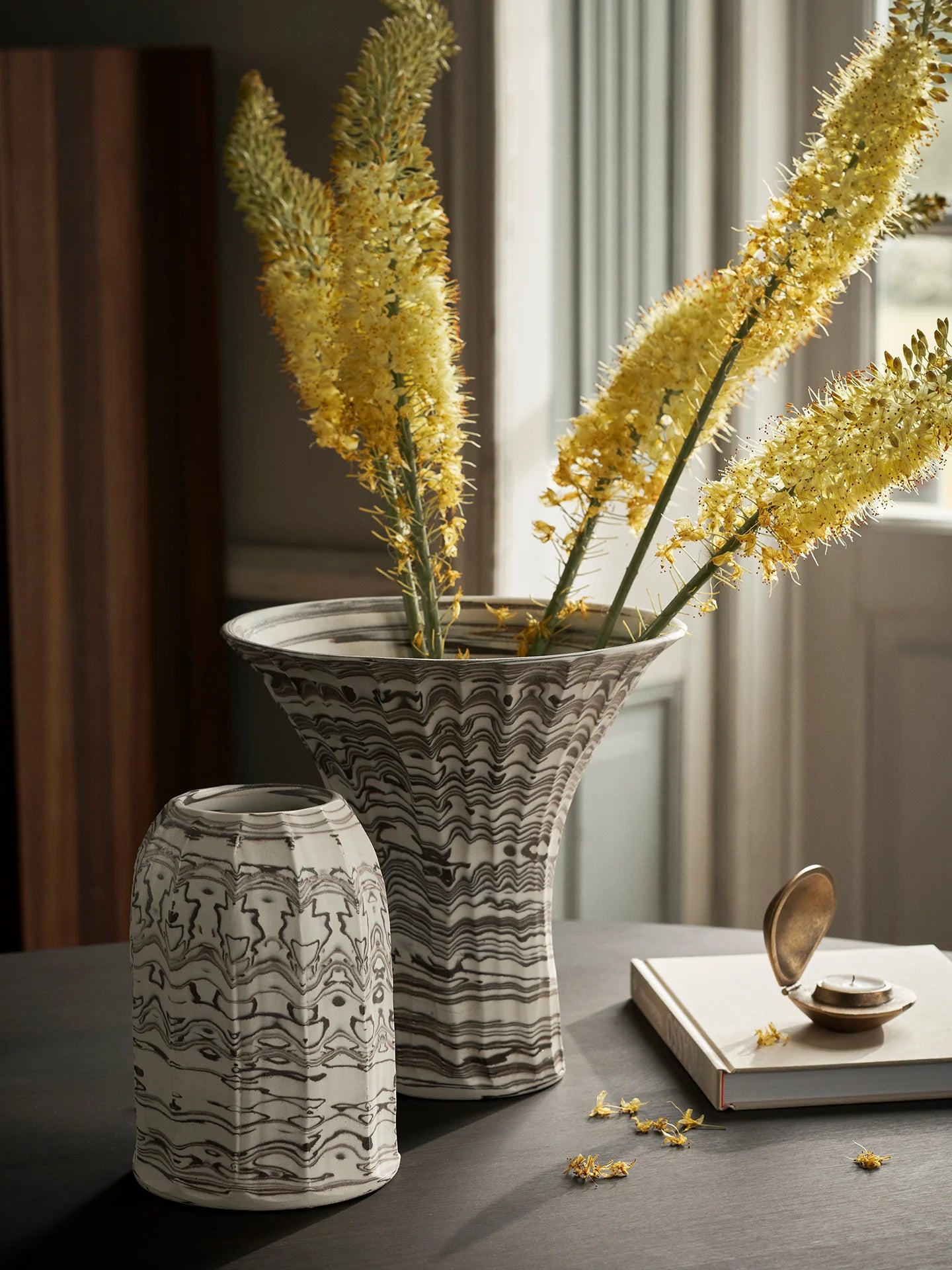 Ferm Living Handmade Blend Stoneware Vase with Unique Patterns