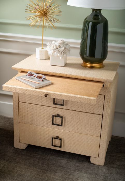 Villa & House Elina Luxury 3-Drawer Side Table with Pull-Out Tray