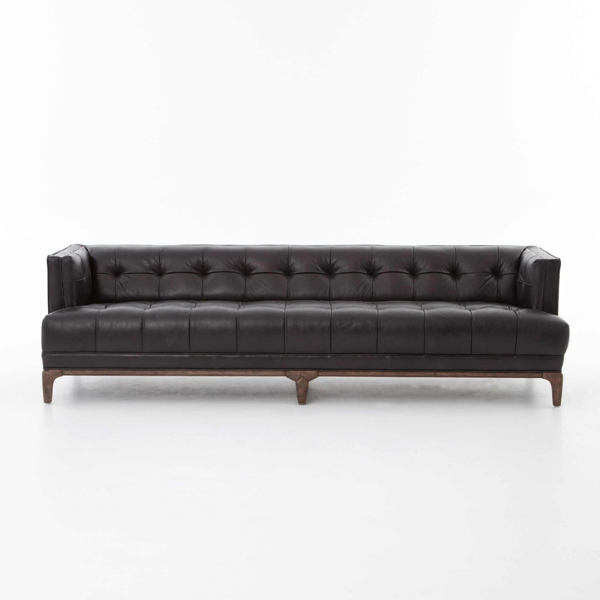 Four Hands 91-Inch Dylan Sofa in Top-Grain Leather or Sapphire Olive Fabric