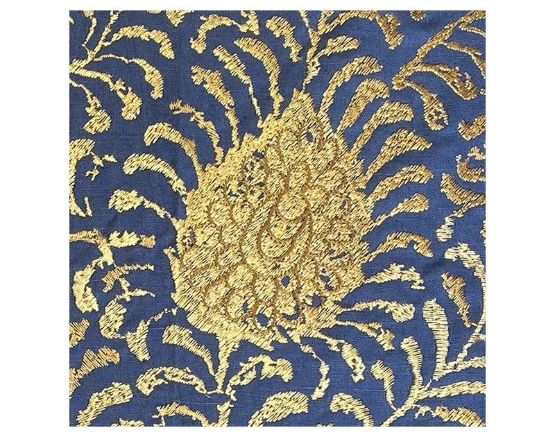 Ann Gish Luxury Kinrande Marine Blue Linen-Cotton Duvet