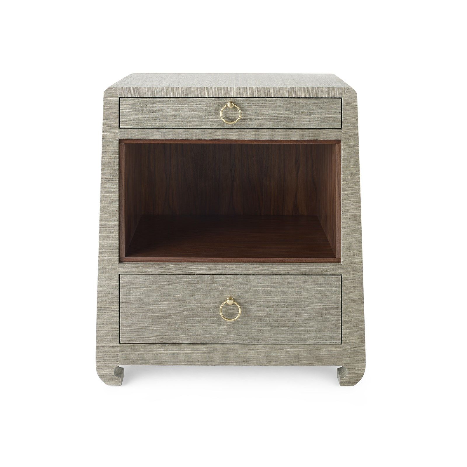 Villa & House Ming Flax Brown 2-Drawer Side Table with Elegant Design