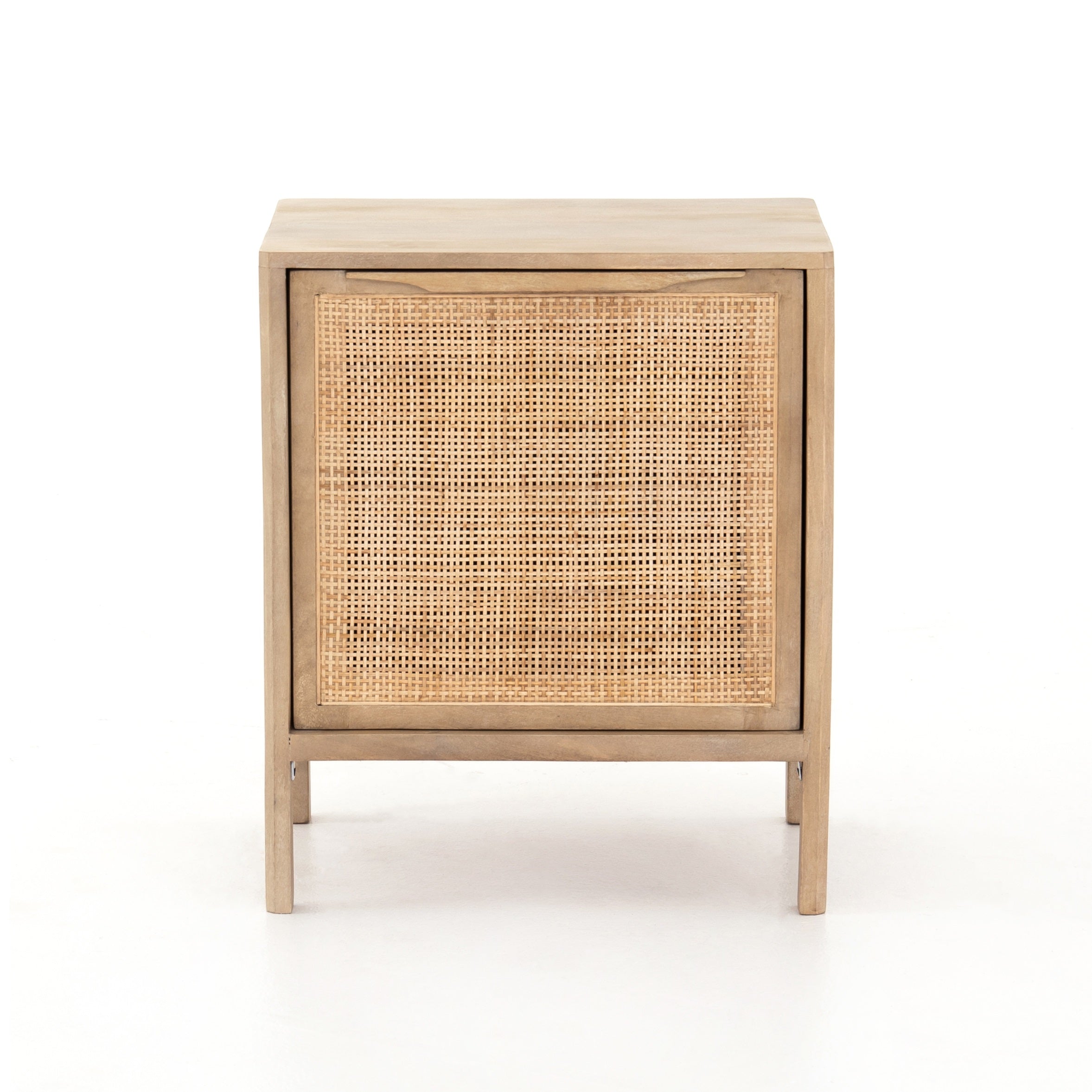 Four Hands Sydney Solid Mango Nightstand with Woven Cane and Removable Shelf
