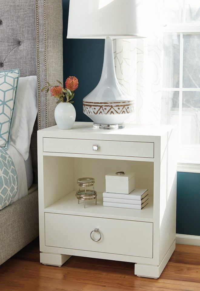 Villa & House Frances 2-Drawer Luxury Side Table in Navy, Black or White