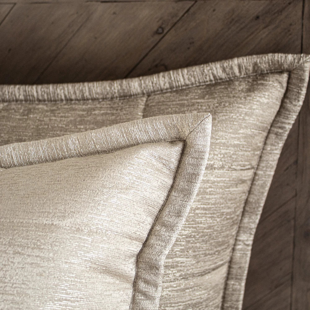 Ann Gish Stria Quilted Decorative Pillow for Bed with Feather and Down Insert