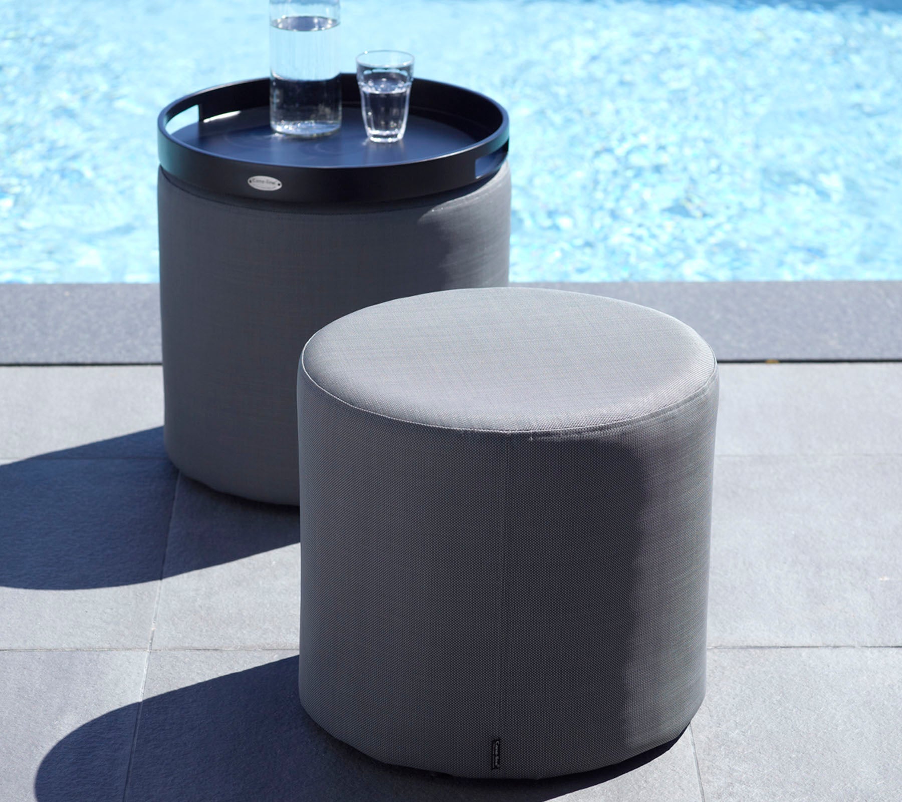 Cane-line Rest Multi-functional Side Table and Footstool with Quick - Dry Feature