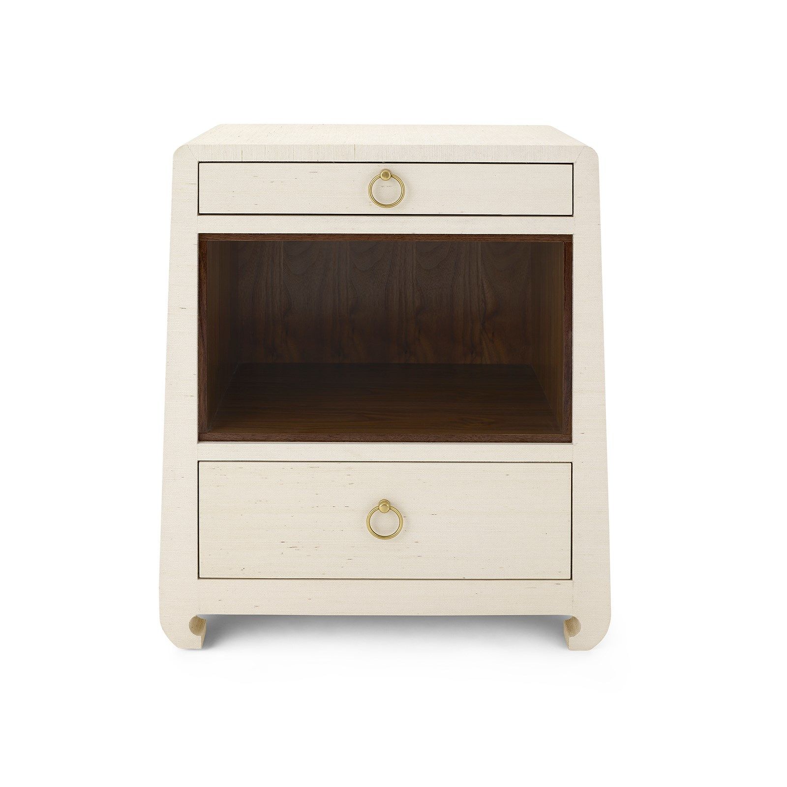 Villa & House Ming Flax Brown 2-Drawer Side Table with Elegant Design