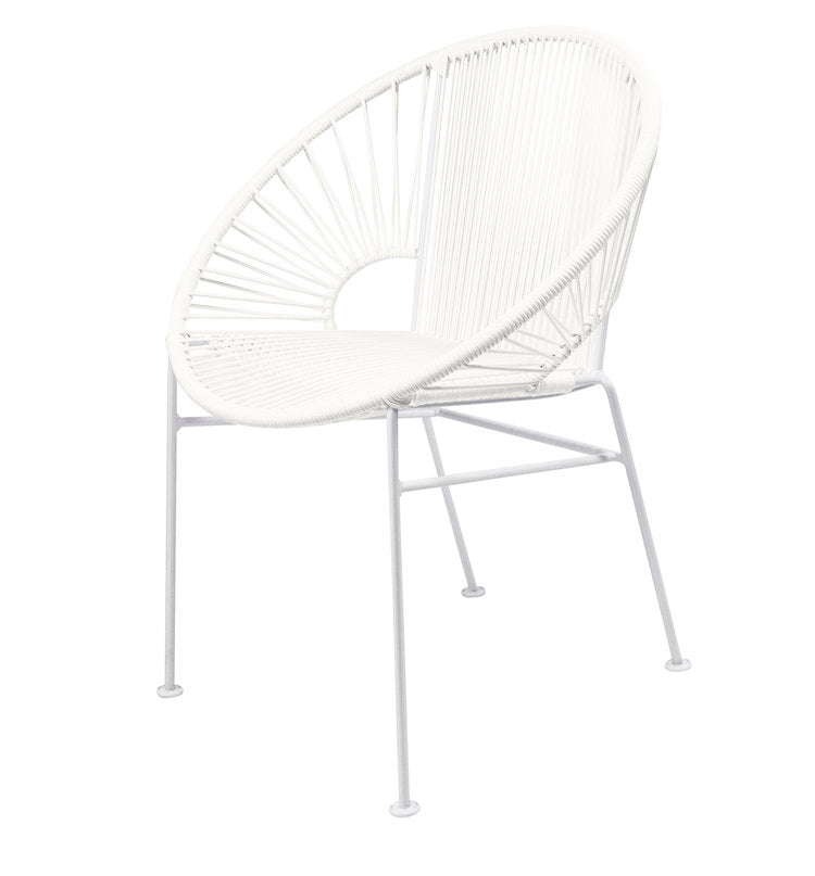 Stylish White Frame Innit Concha Chair for Dining, Café, Home or Office