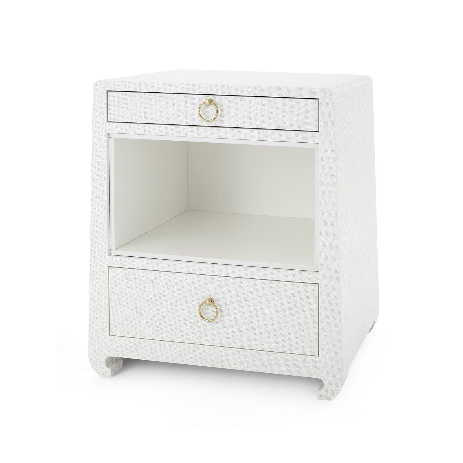 Villa & House Ming Flax Brown 2-Drawer Side Table with Elegant Design