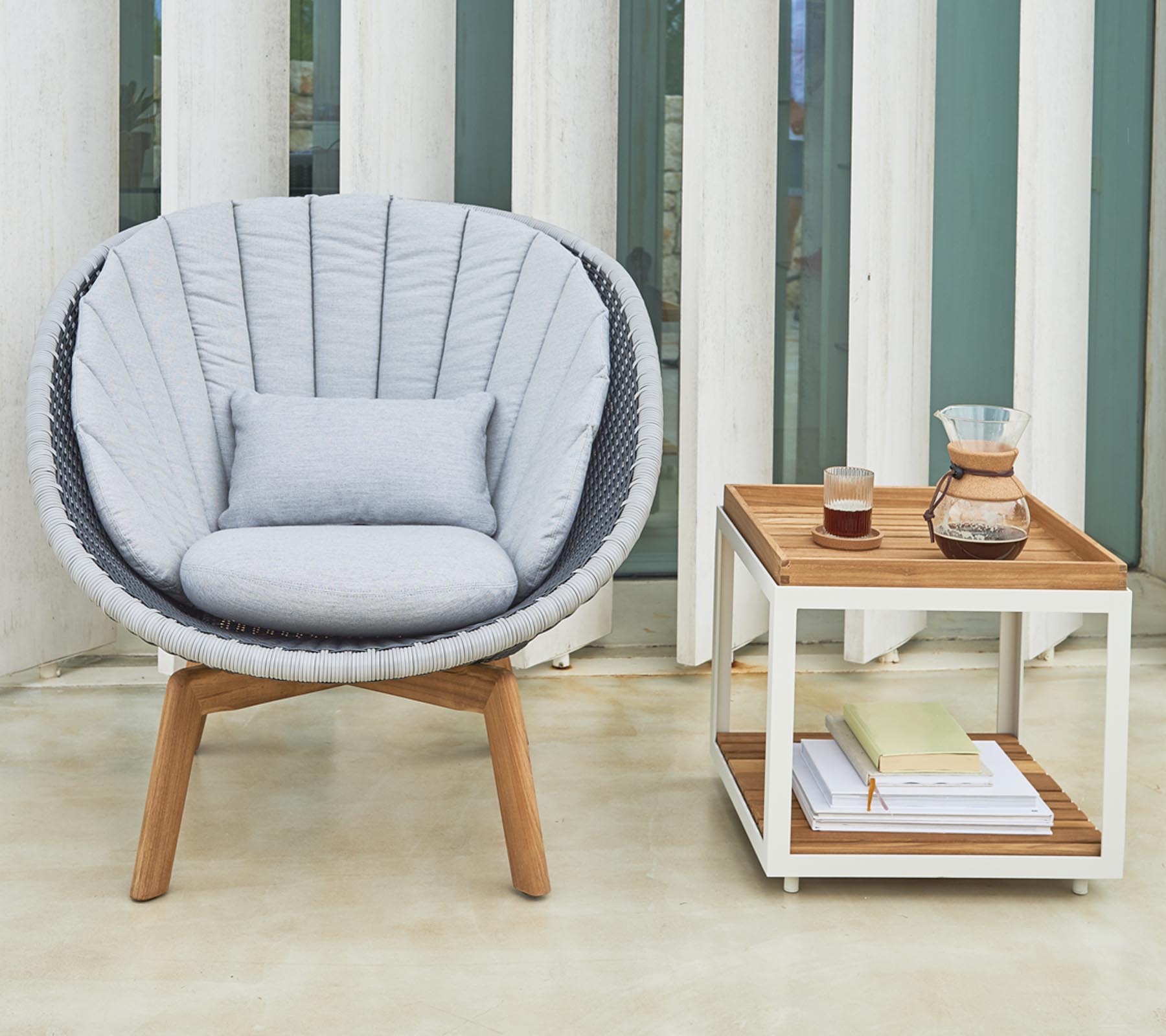 Small Cane-line Level Coffee Table with Multi - level Design
