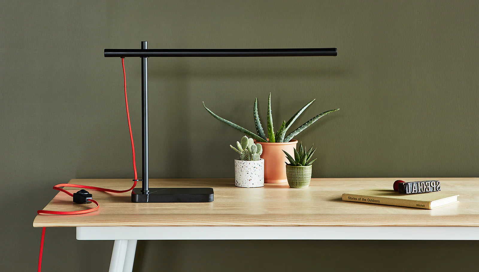 GUS Modern Lewis Stylish Table Task Lamp for Desk and Bedside Use