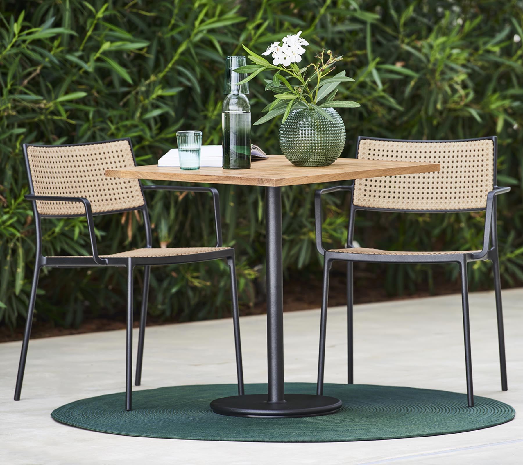 Cane-line Less Modern Stackable Aluminium Armchair with French Weave