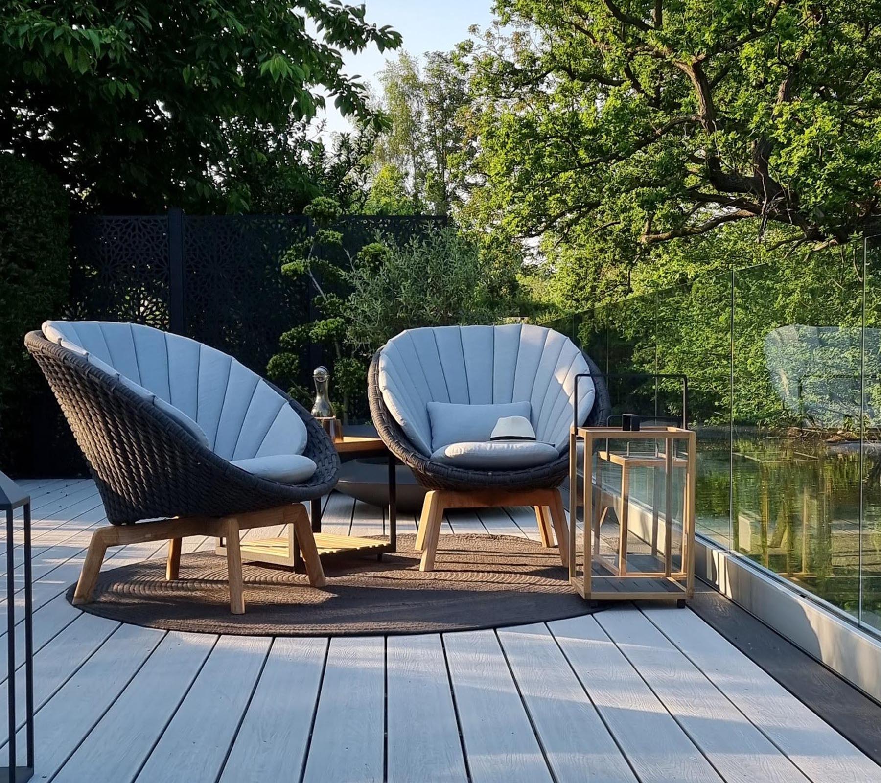 Cane-line Outdoor Peacock Lounge Chair Crafted with Soft Rope