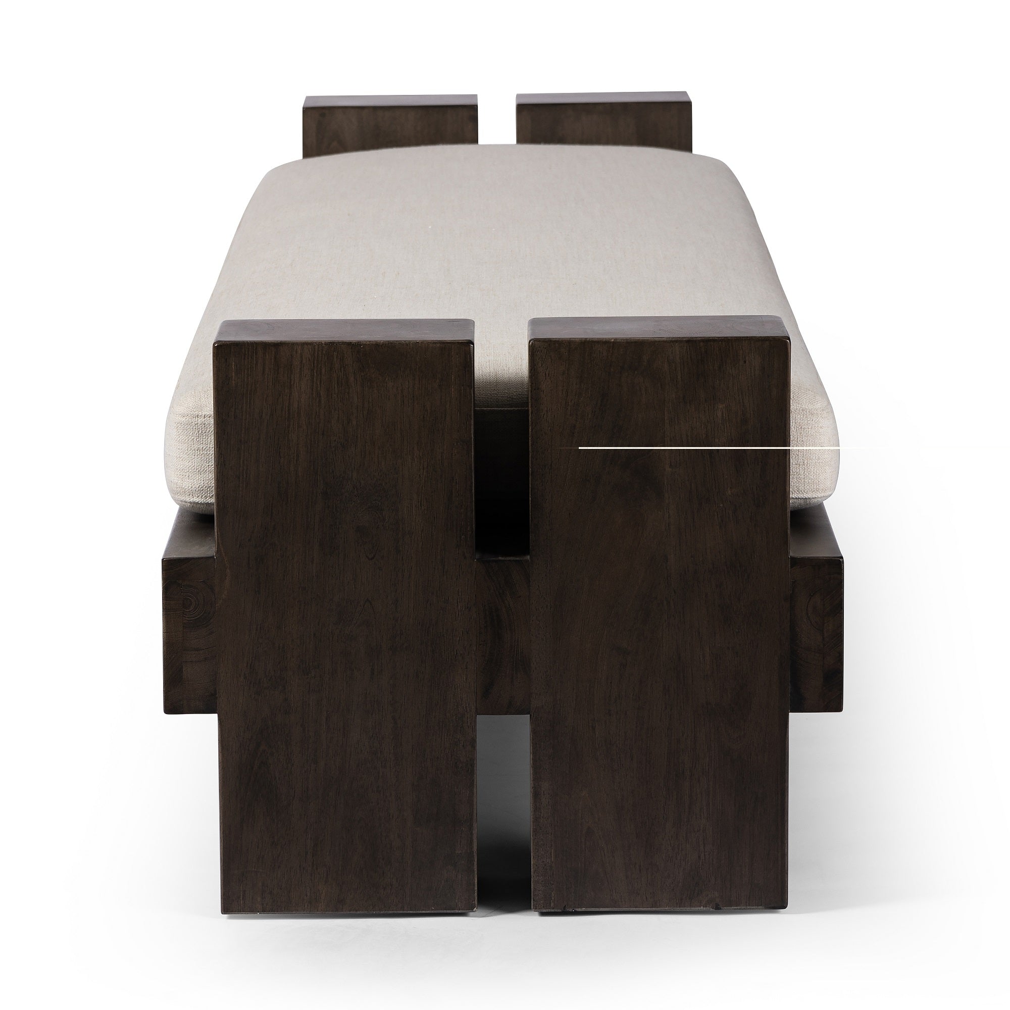 Four Hands Sturdy Solid Parawood Accent Bench with Soft Upholstered Seat