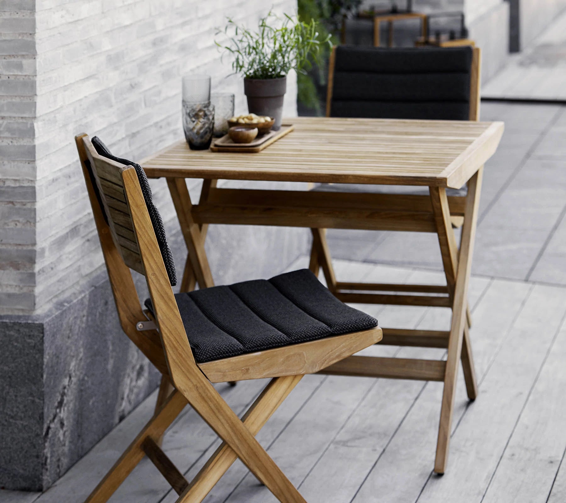 Cane-line High - Quality Teak Flip Folding Chair for Outdoor Use