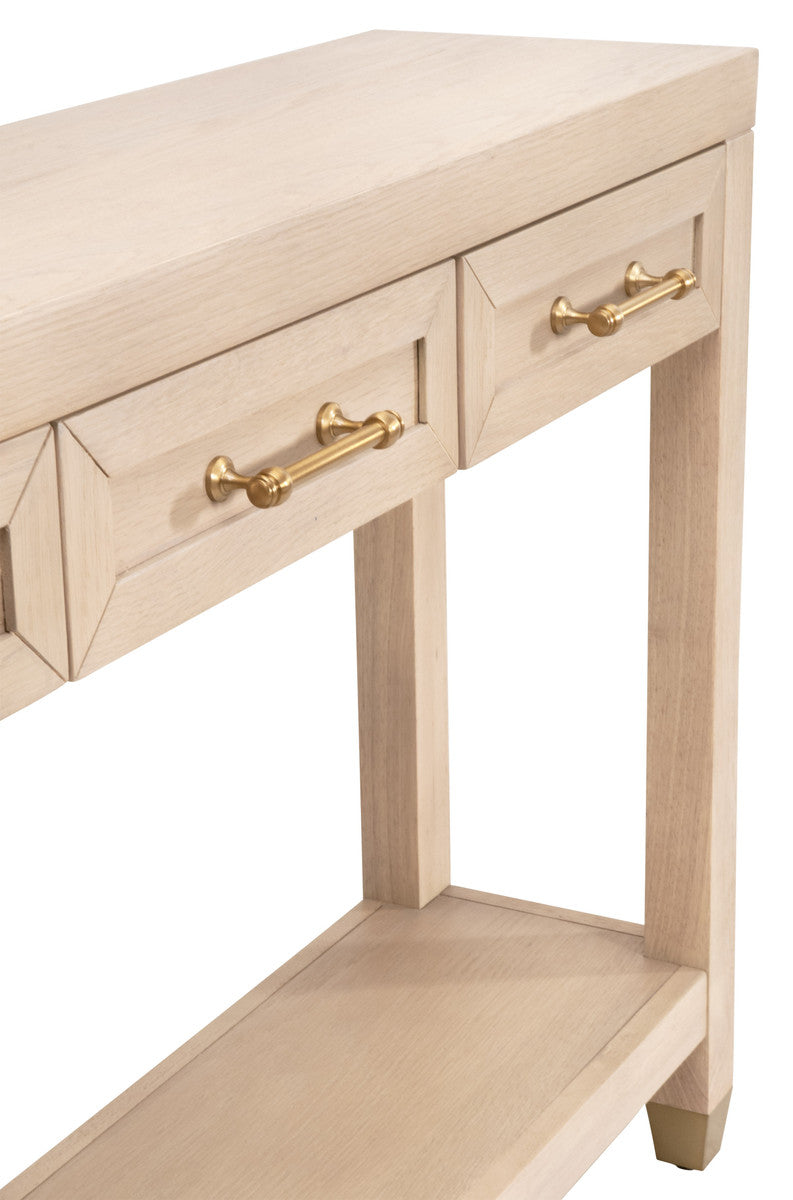 Essentials For Living's Elegant Stella Light Honey Oak Narrow Console Table