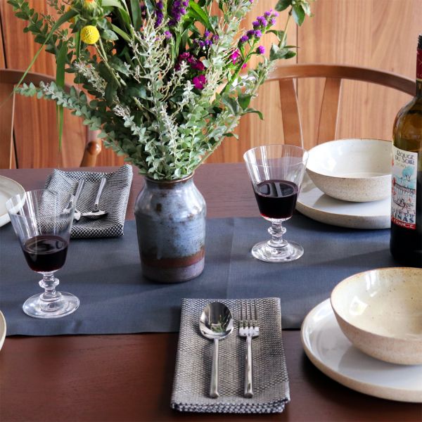Huddleson Contemporary Luxury Italian Linen Table Runner for Elegant Dining